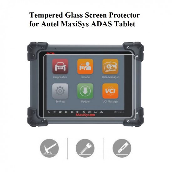 Tempered Glass Screen Protector for Autel MaxiSys ADAS Tablet - Click Image to Close